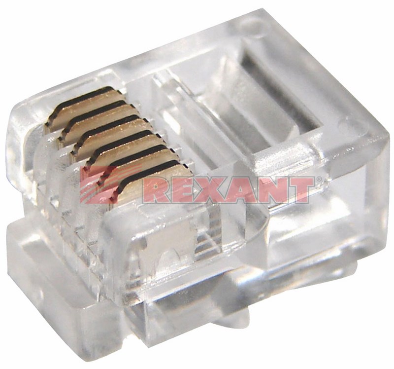 Разъем телефонный UTP, RJ-12 (6P6C), CAT 3 REXANT